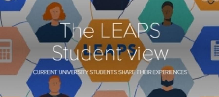 Hexagons with cartoon style images of people and icons related to different areas of study all being connected by lines