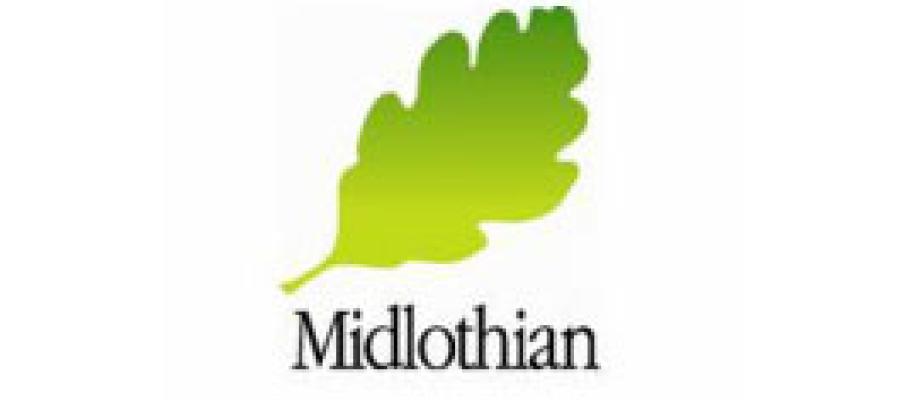 A green leaf above the text: Midlothian